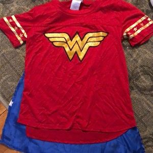 Wonder Woman shirt with cape with arm cuffs